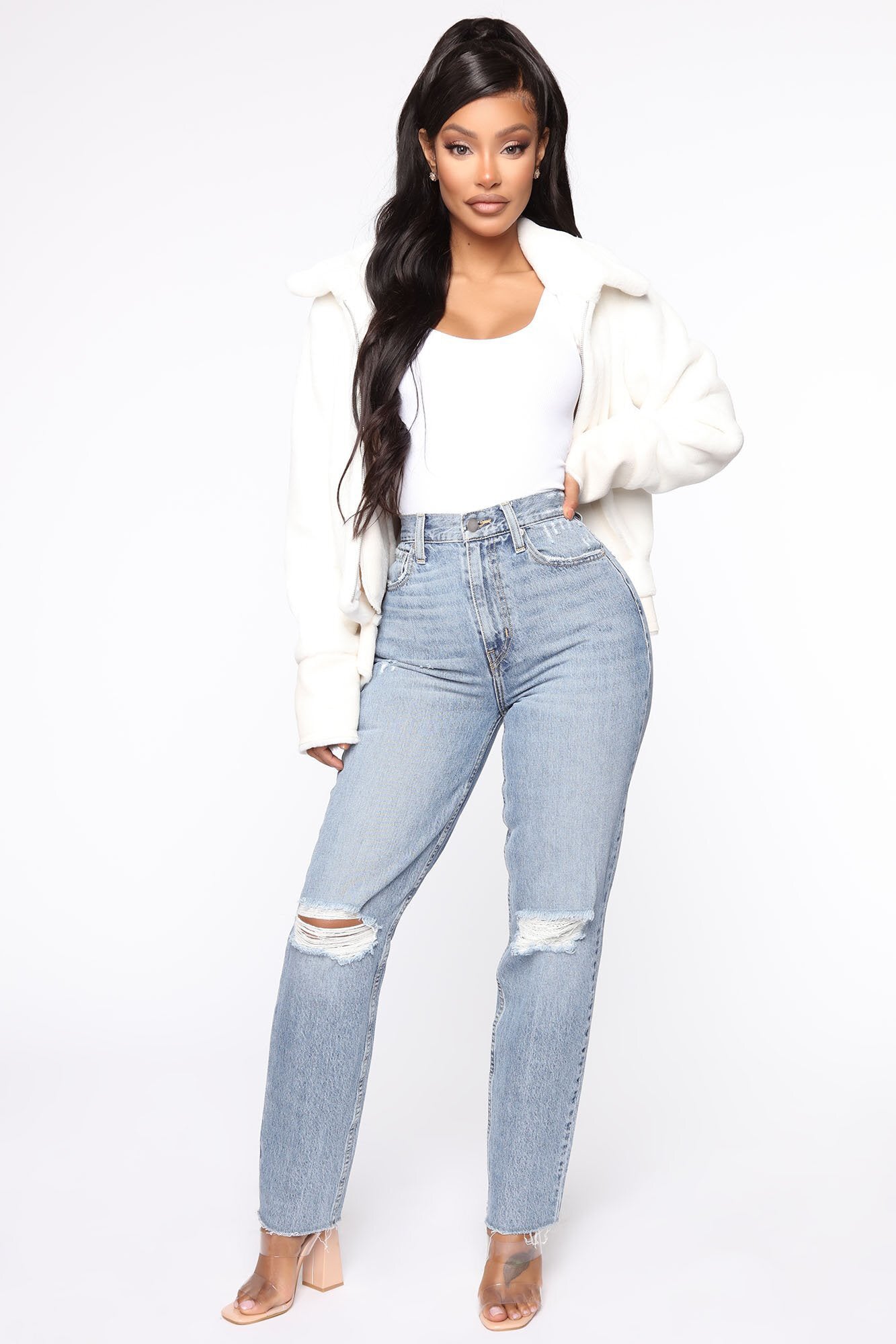 All Split Up High Rise Mom Jeans - Medium Wash