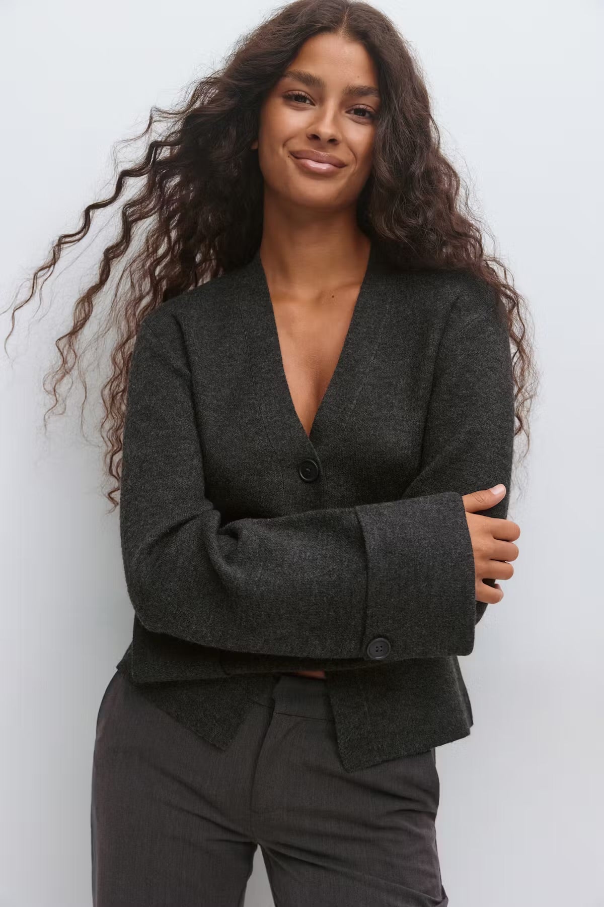 knitted sculptured cardigan