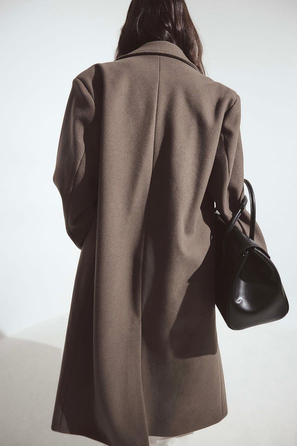 Modern Taupe Wool Coat