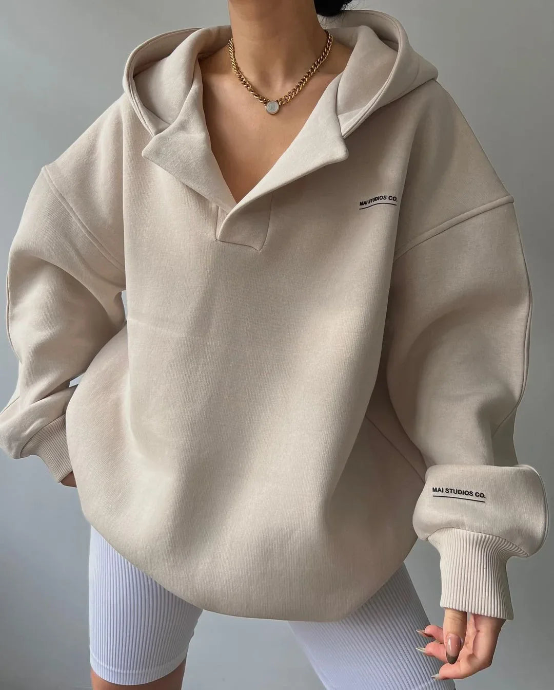 Thick warm fashionable oversized casual hoodie