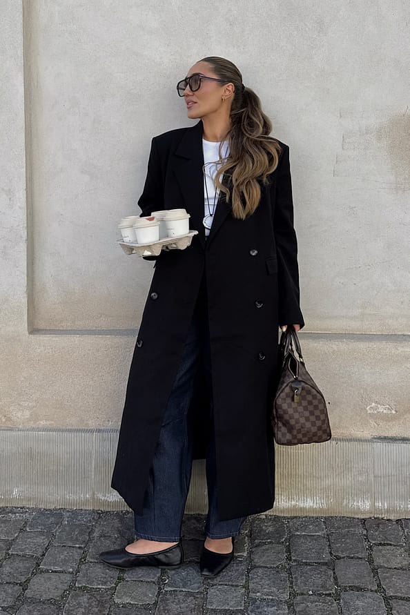 Modern Taupe Wool Coat