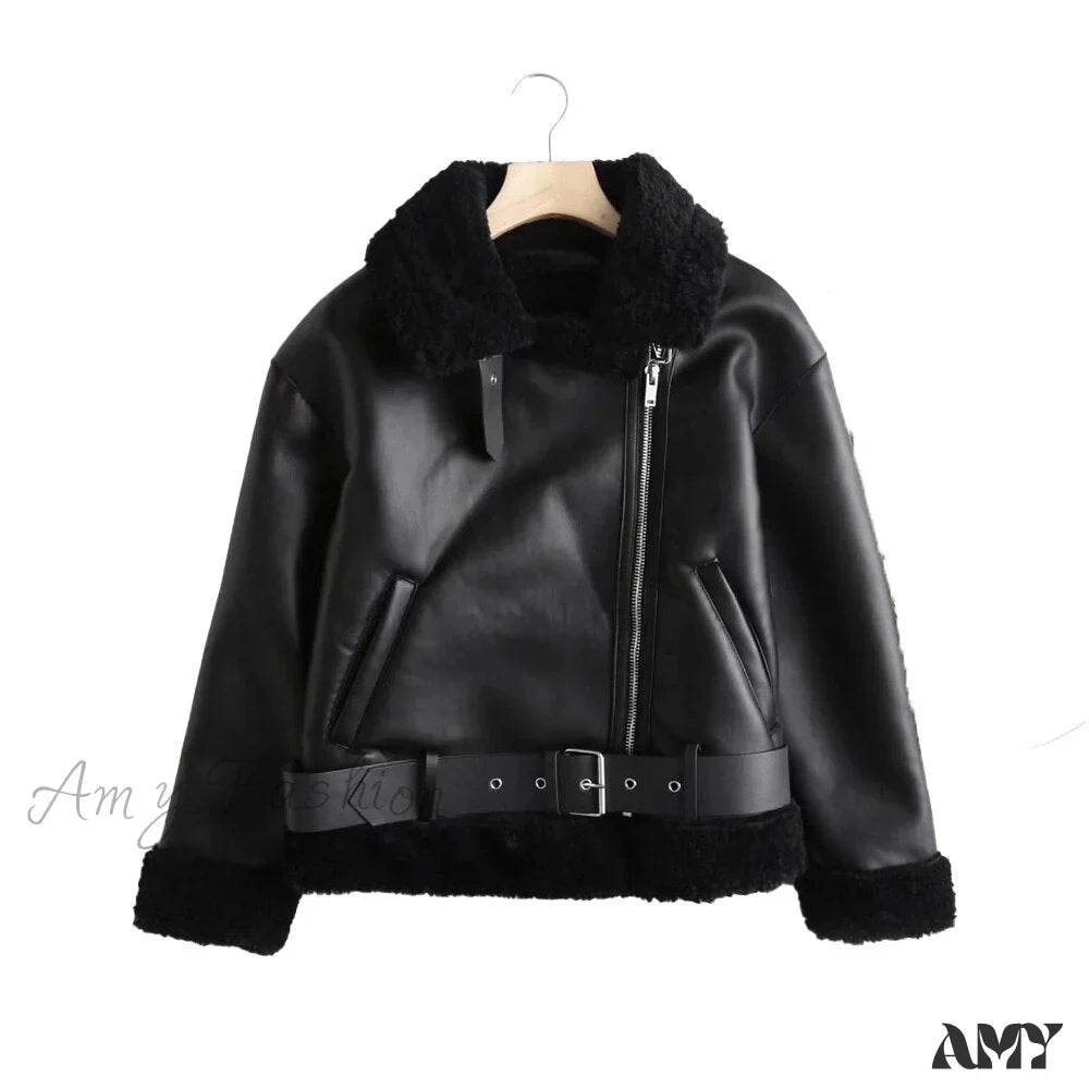 Fashion Dubbelzijdige Vegan Leather Jas