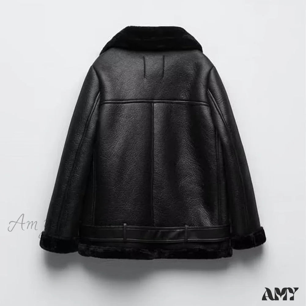 Fashion Dubbelzijdige Vegan Leather Jas