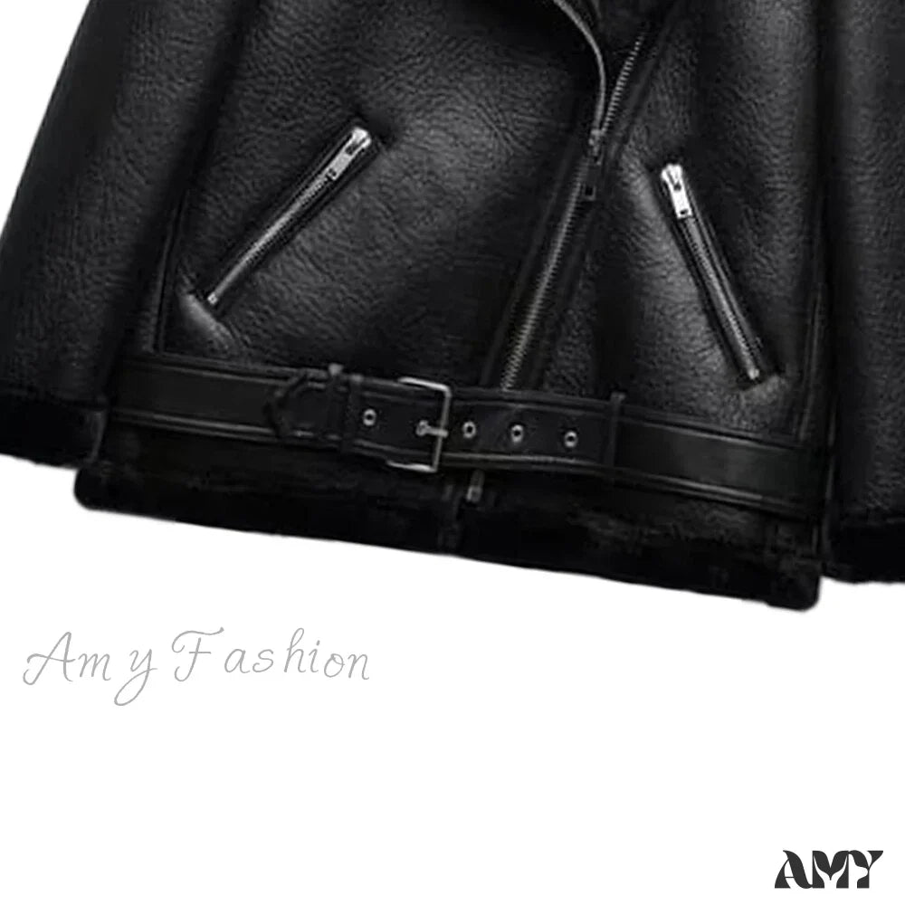 Fashion Dubbelzijdige Vegan Leather Jas