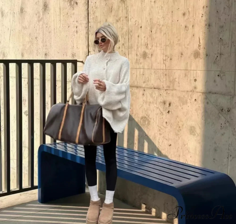 Comfortable Lantern Sleeve Stylish Sweater