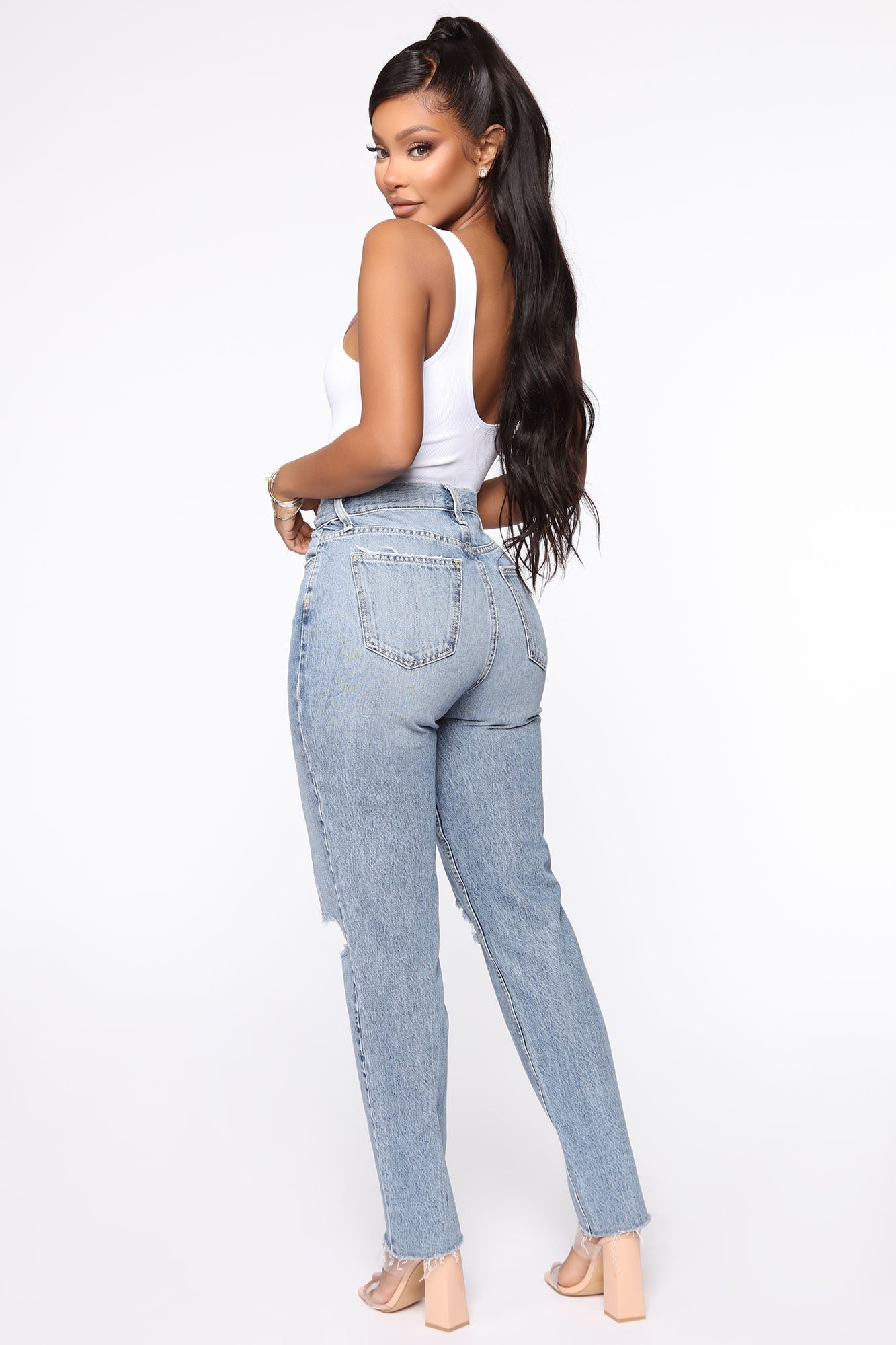 All Split Up High Rise Mom Jeans - Medium Wash