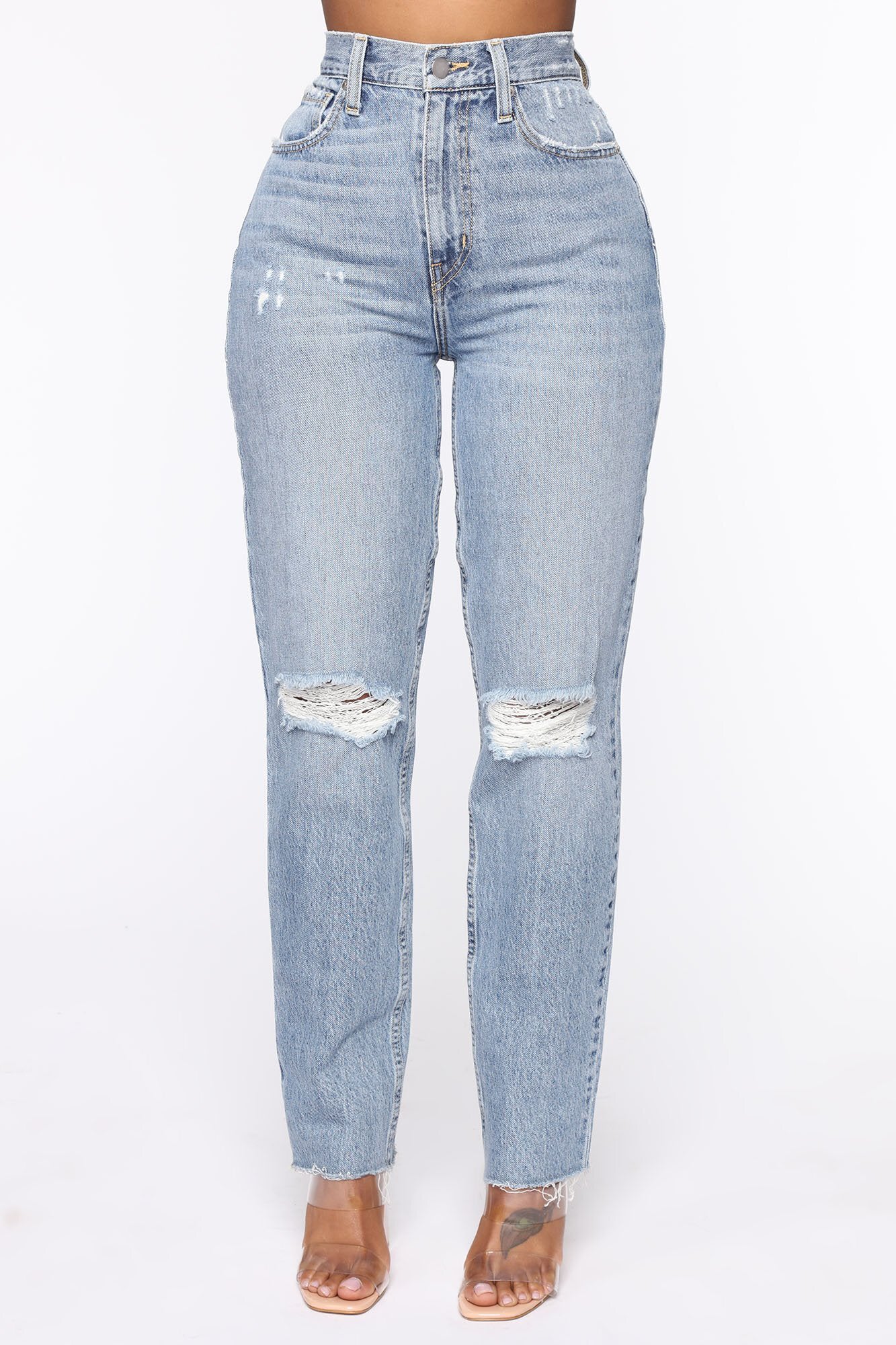 All Split Up High Rise Mom Jeans - Medium Wash