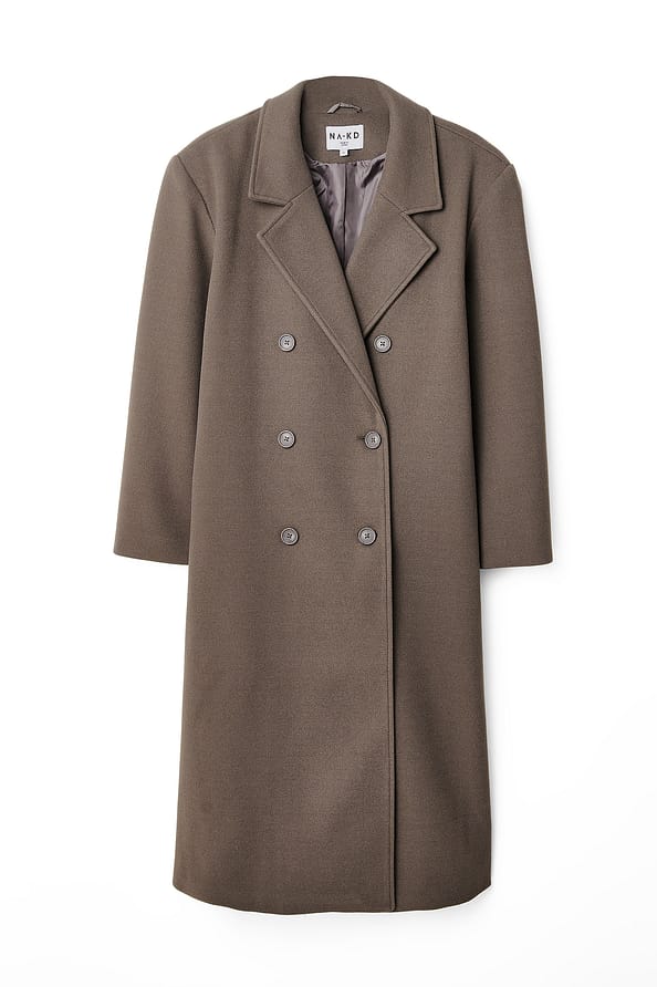 Modern Taupe Wool Coat