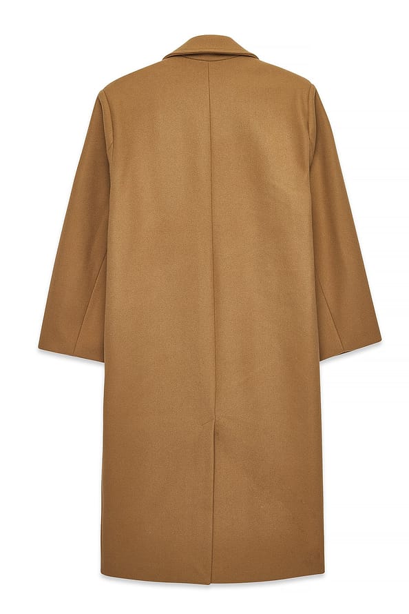 Modern Taupe Wool Coat