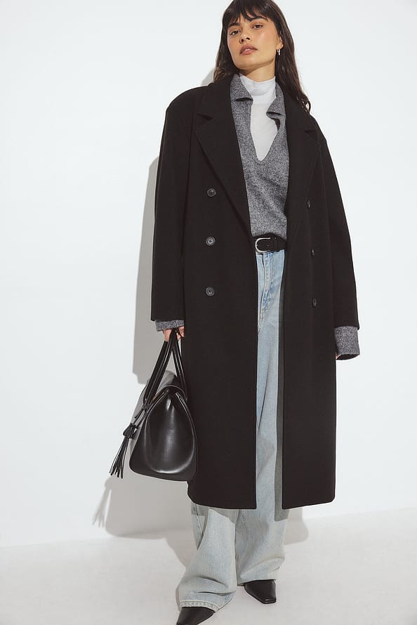 Modern Taupe Wool Coat