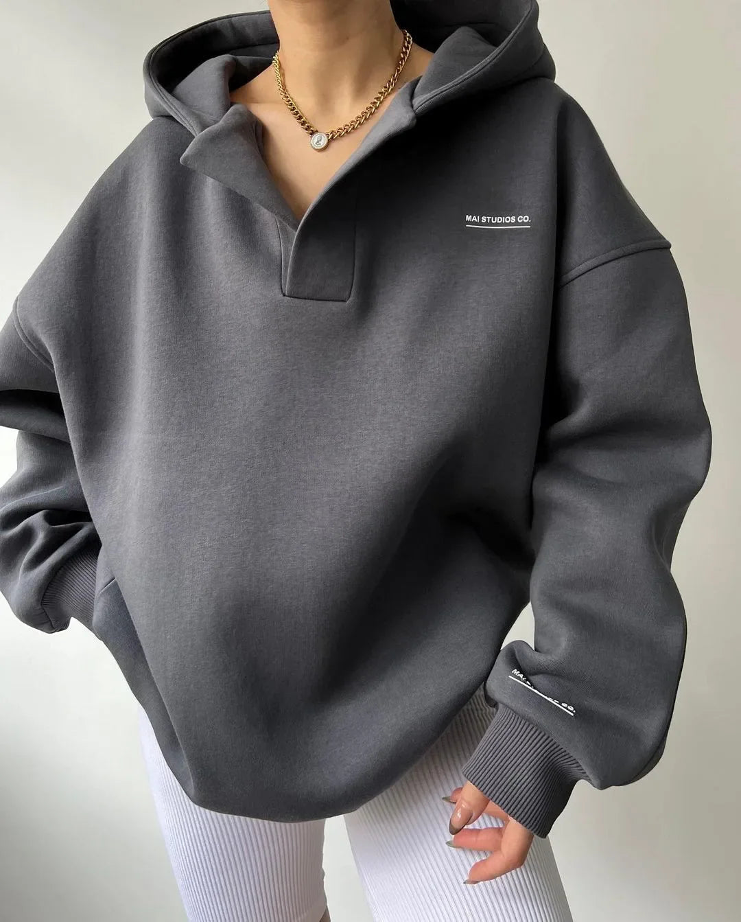 Thick warm fashionable oversized casual hoodie