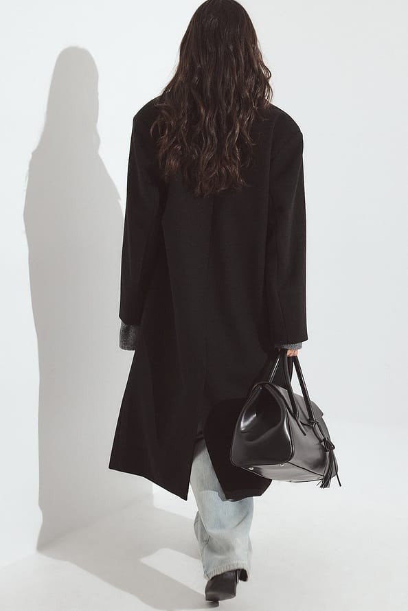 Modern Taupe Wool Coat