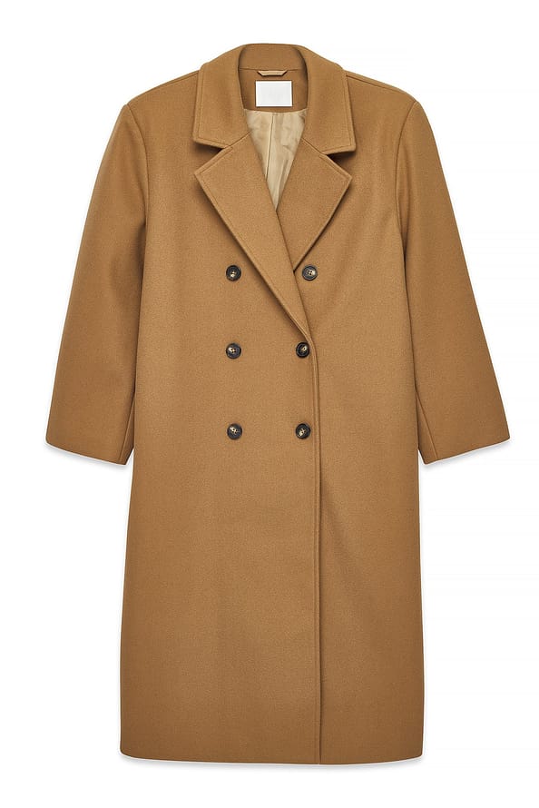Modern Taupe Wool Coat