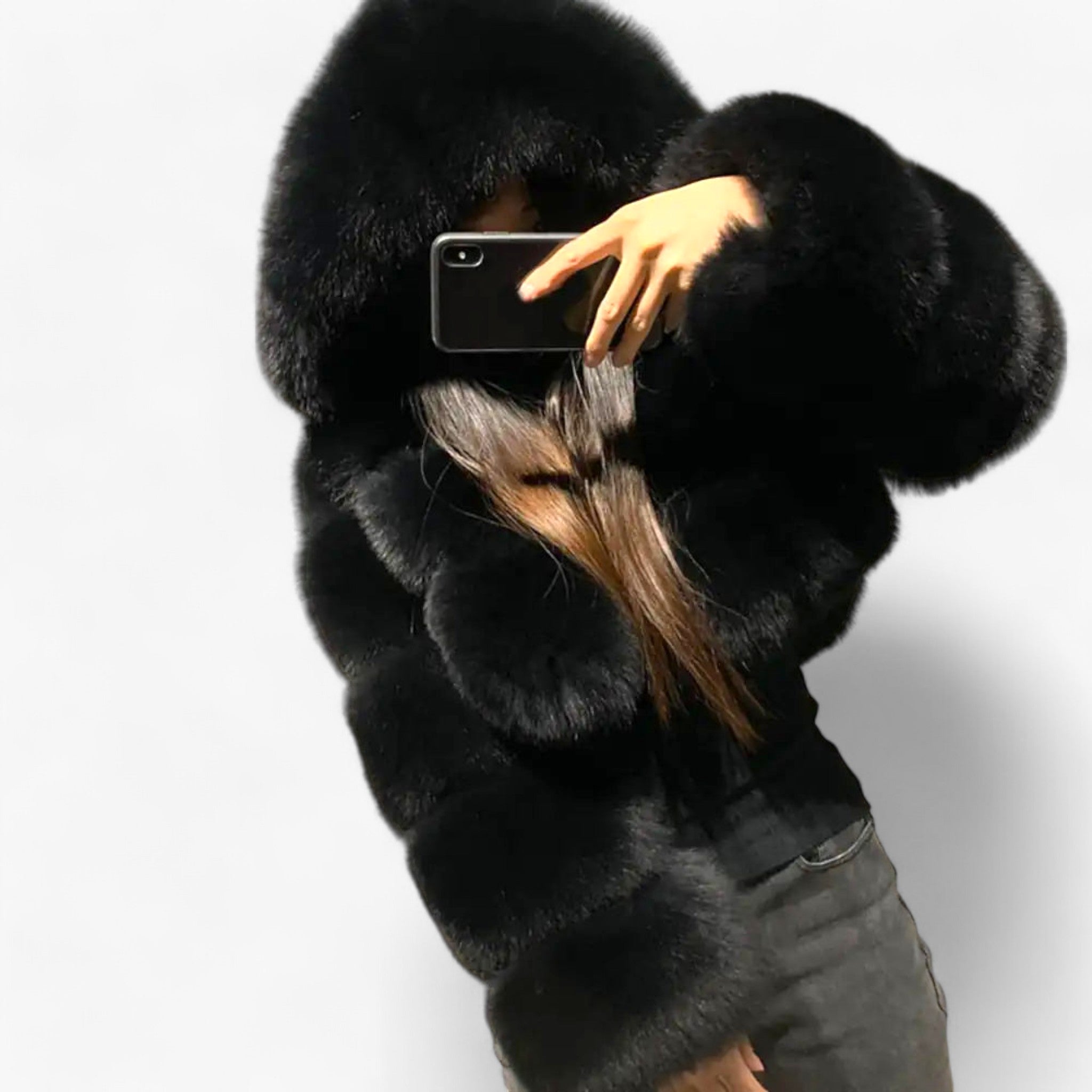 Adele Luxe Faux Fur Jas - Zilvergrijs