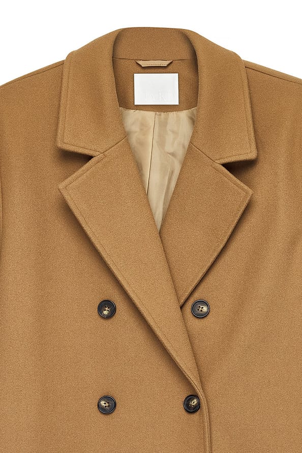 Modern Taupe Wool Coat