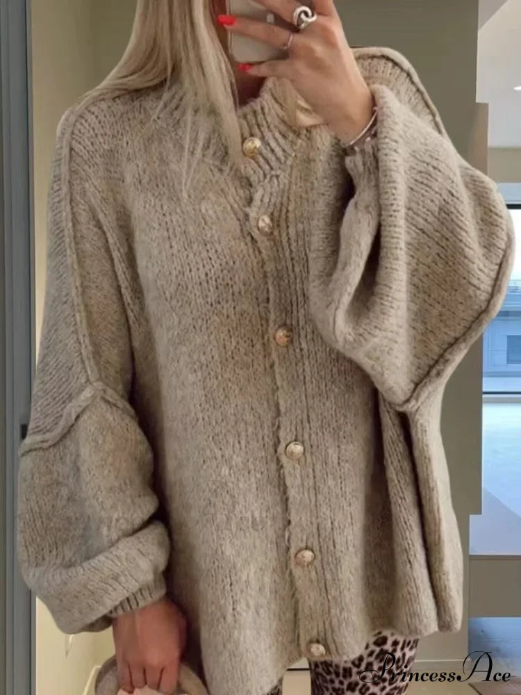 Comfortable Lantern Sleeve Stylish Sweater